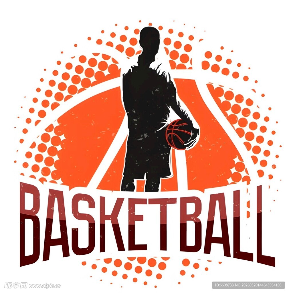 篮球运动剪影标志