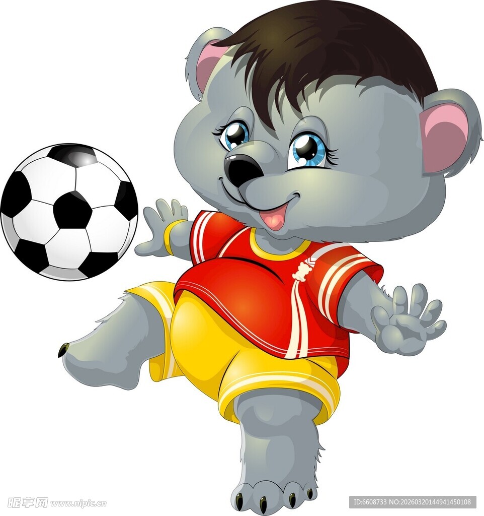 踢球的卡通小老鼠
