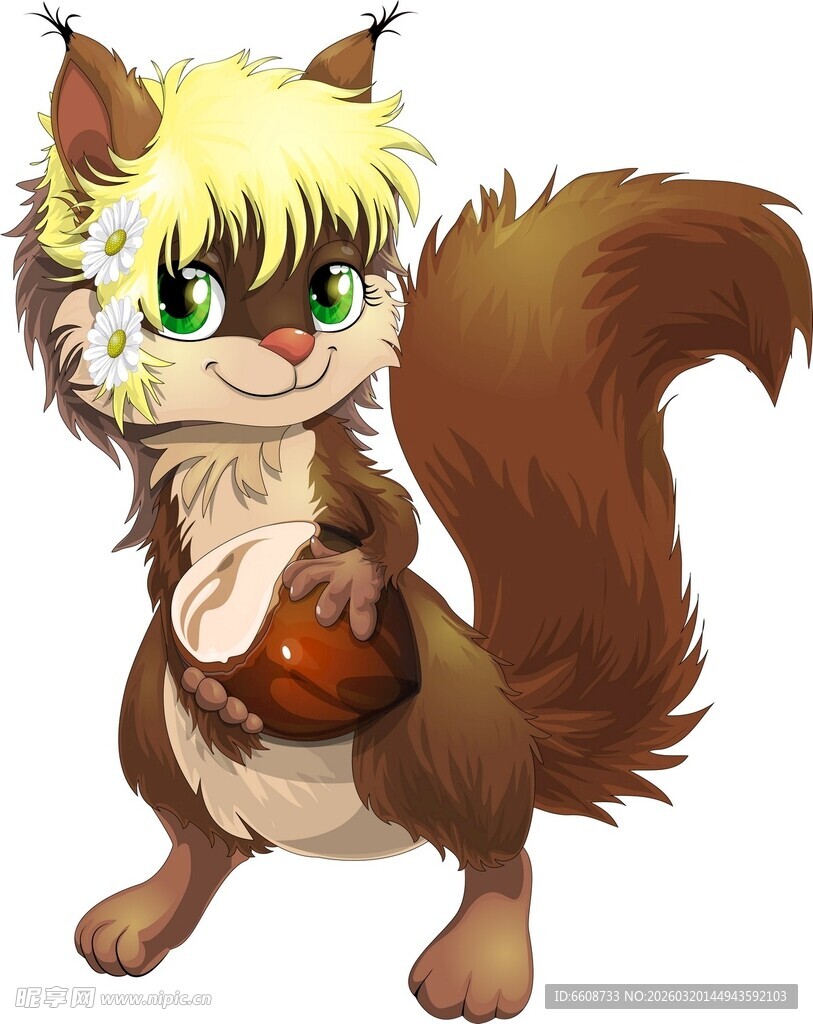 可爱松鼠拟人形象插画