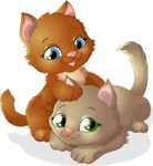 两只可爱小猫亲密互动