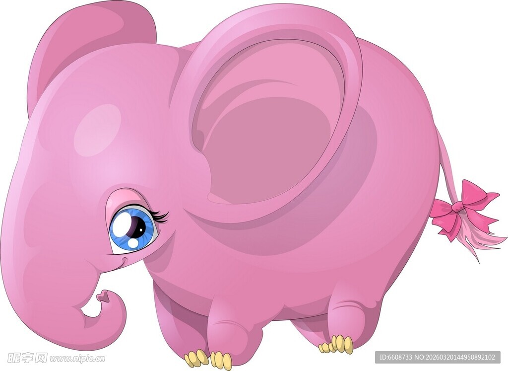粉色可爱卡通小象