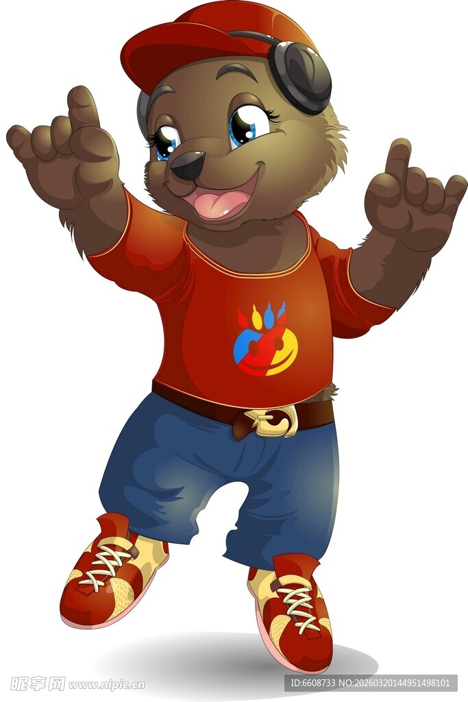 跳舞的卡通小熊