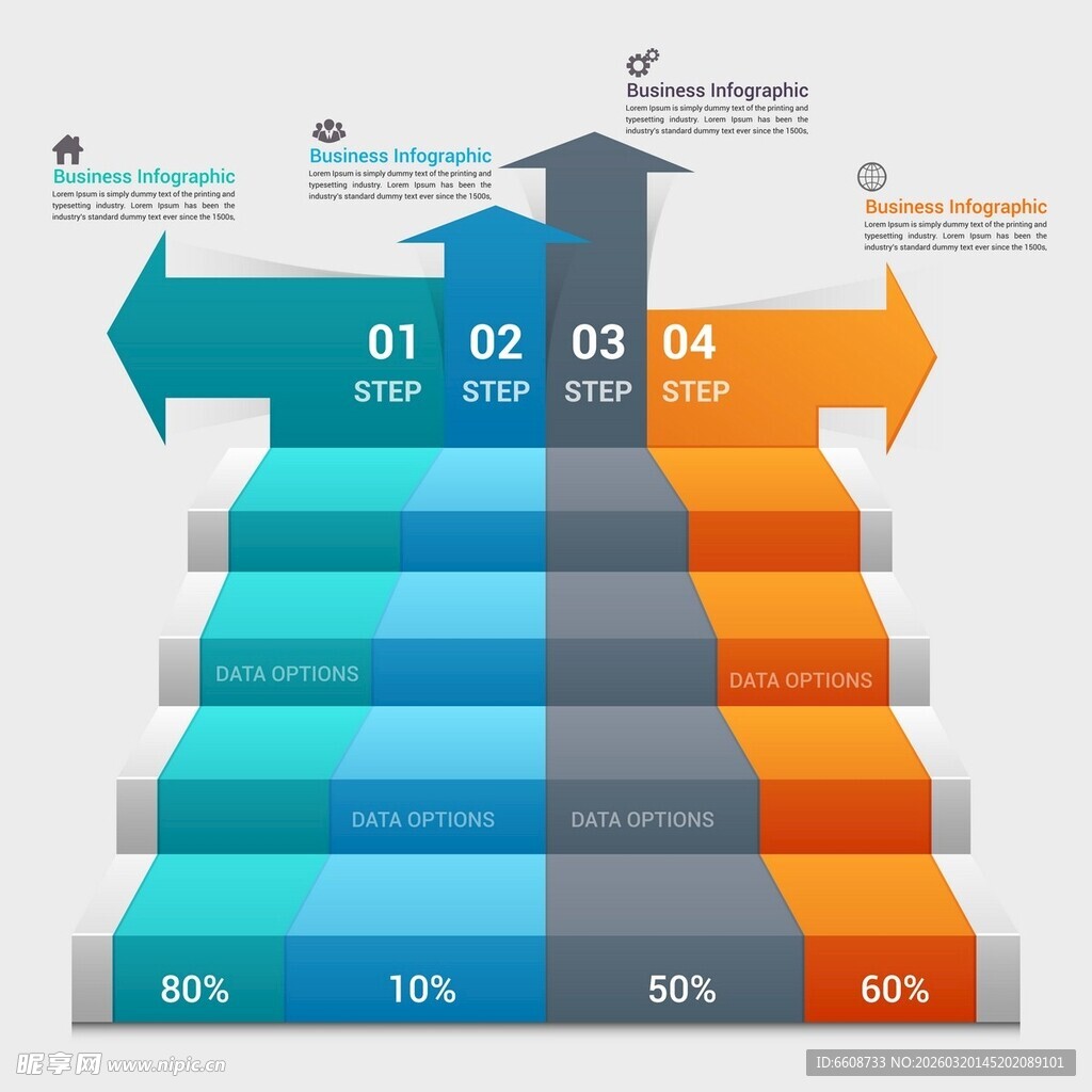 阶梯式数据对比图