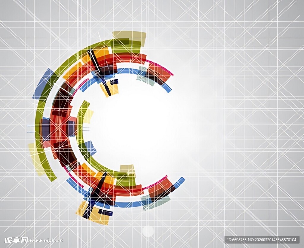 彩色立体字母C设计图