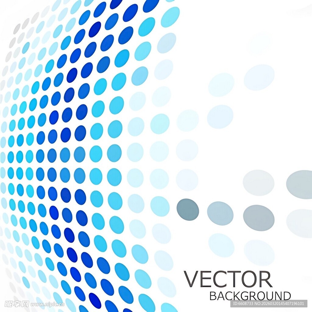 蓝白渐变圆点矢量背景图