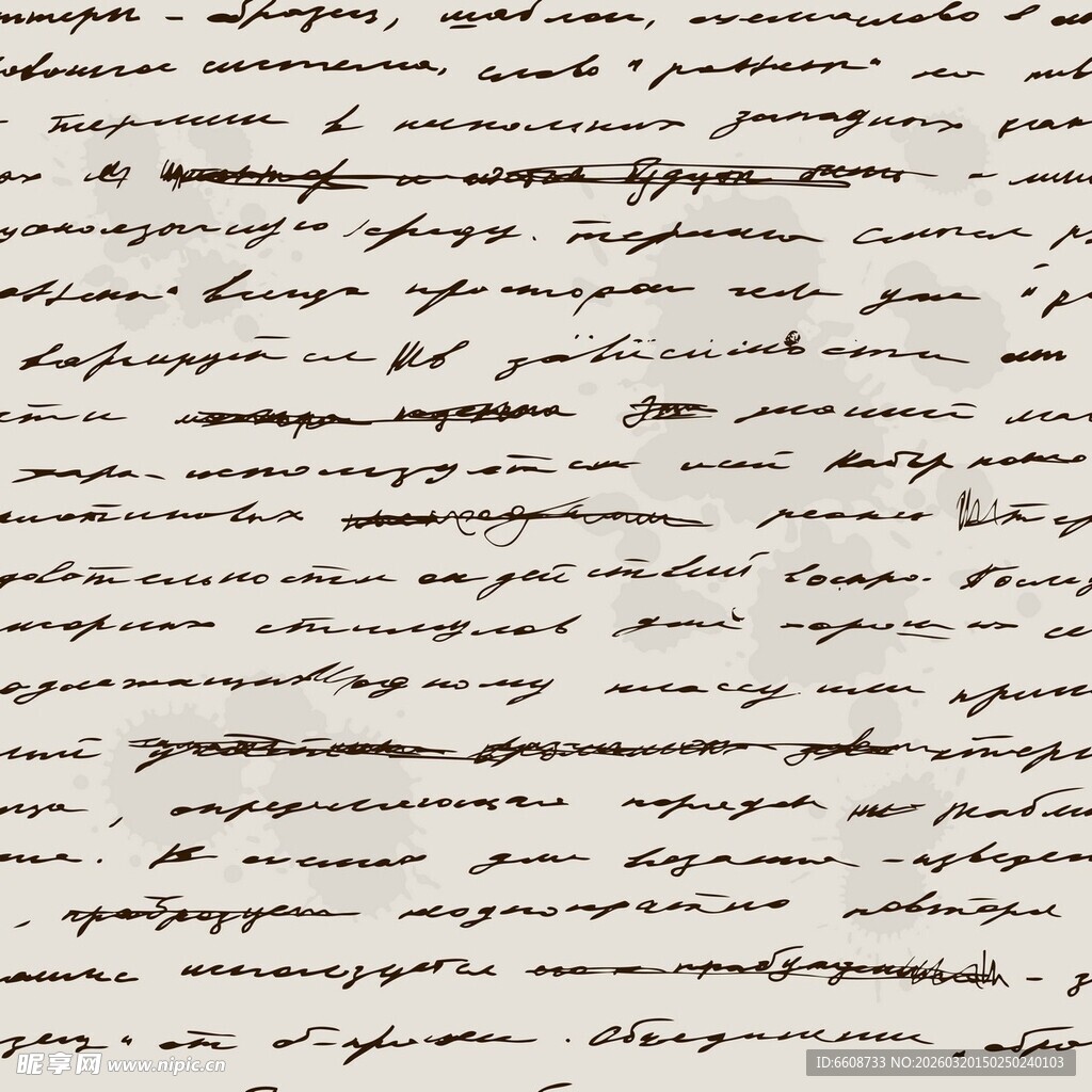 复古手写英文字迹纹理背景