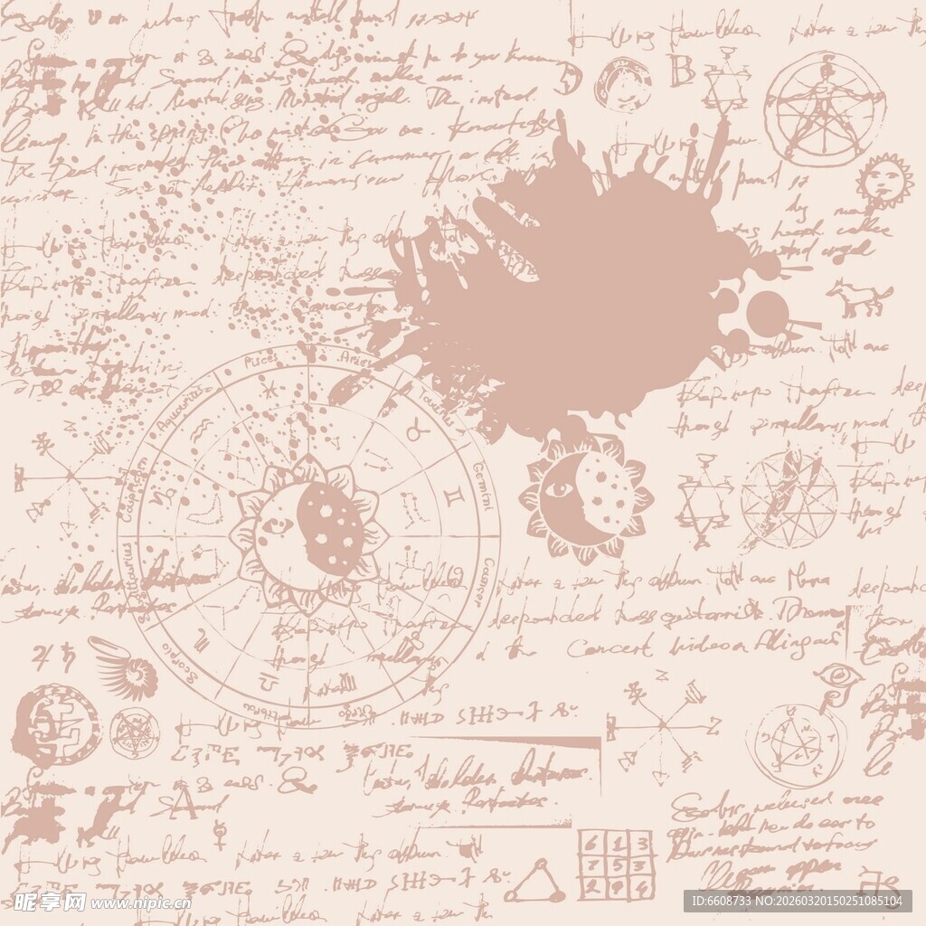 复古手写风污渍背景图案