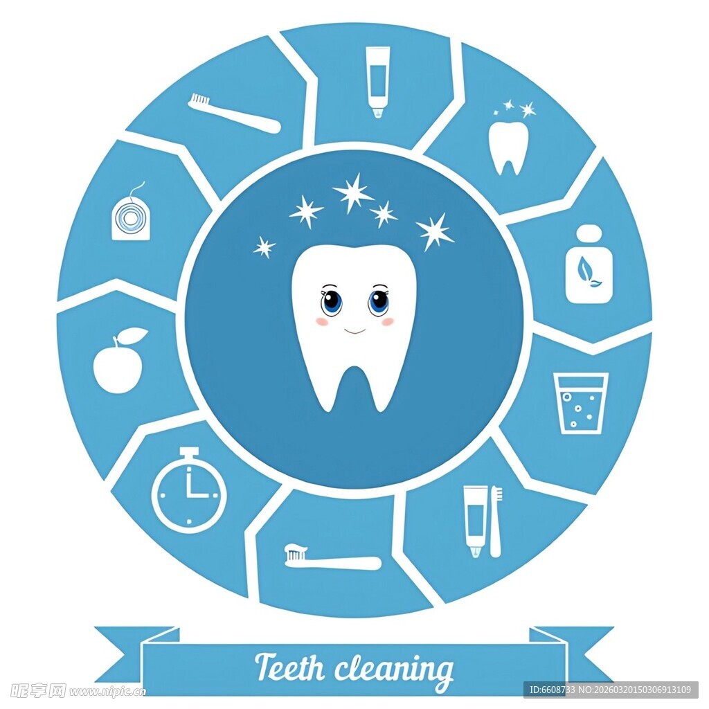 牙齿清洁主题图标设计