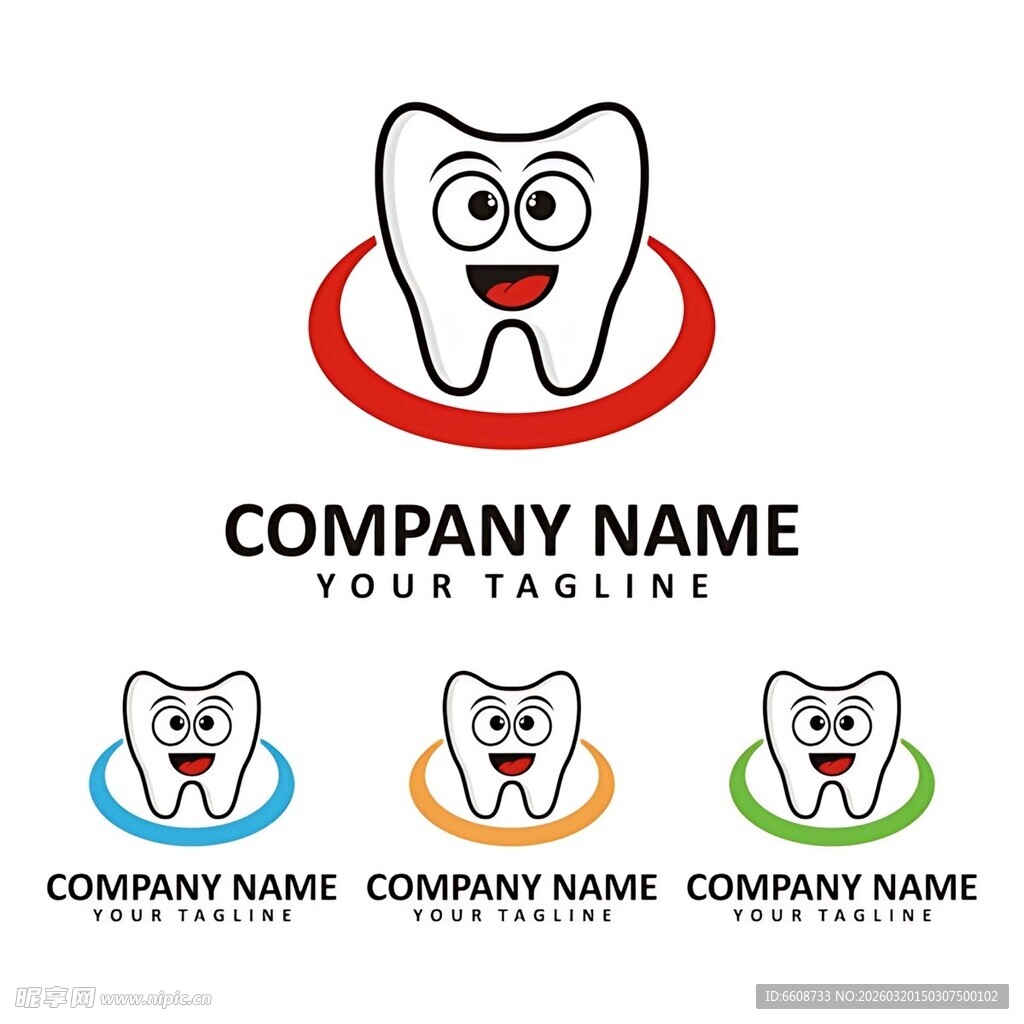 可爱牙齿标志设计
