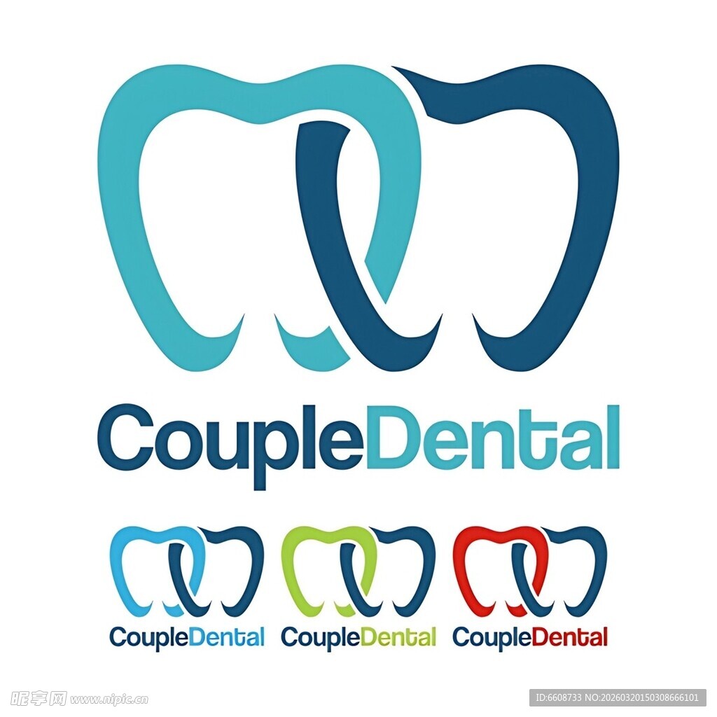情侣牙科标志设计
