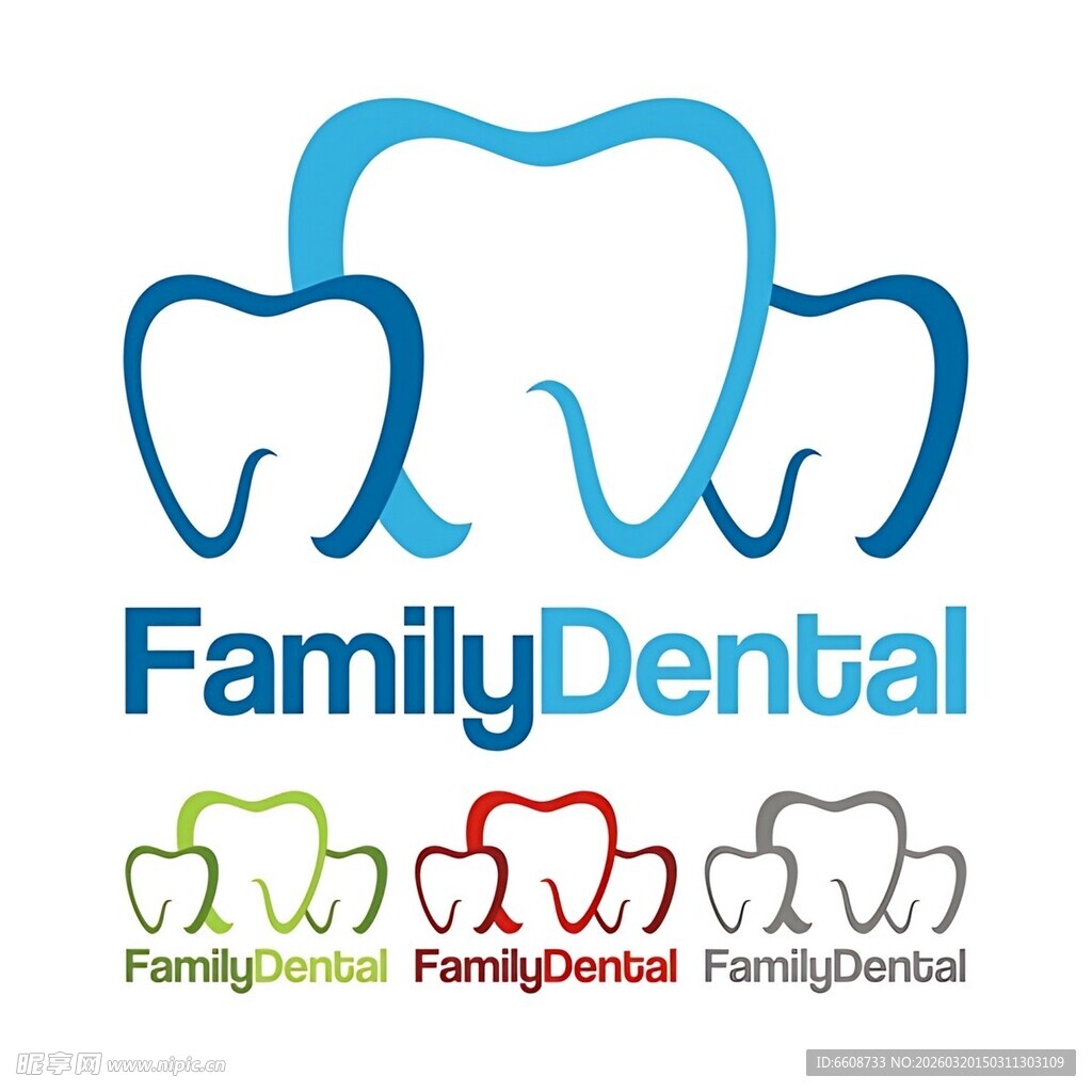 家庭牙科标志设计