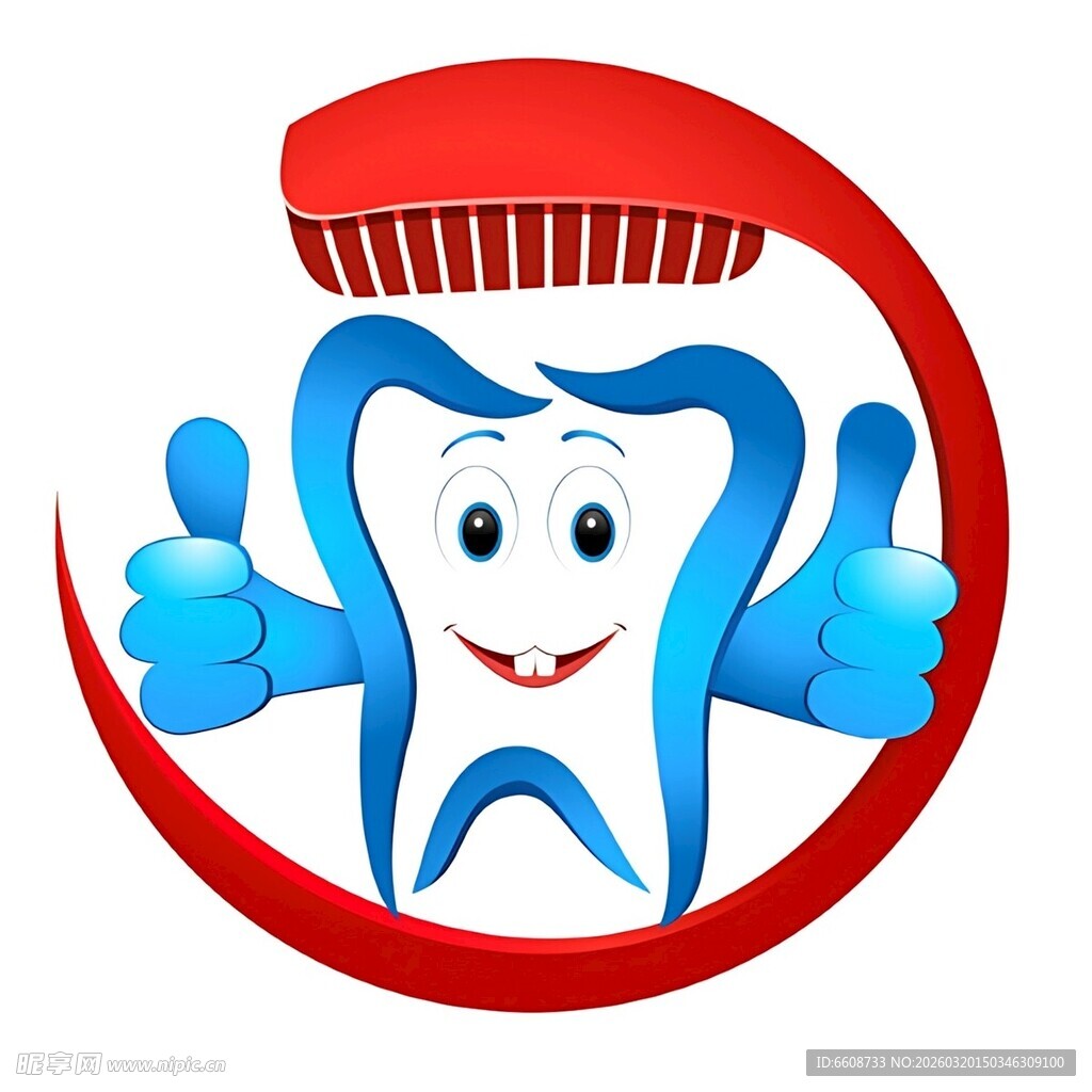 微笑牙齿卡通形象