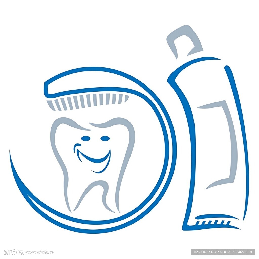 微笑牙齿与牙刷牙膏图标