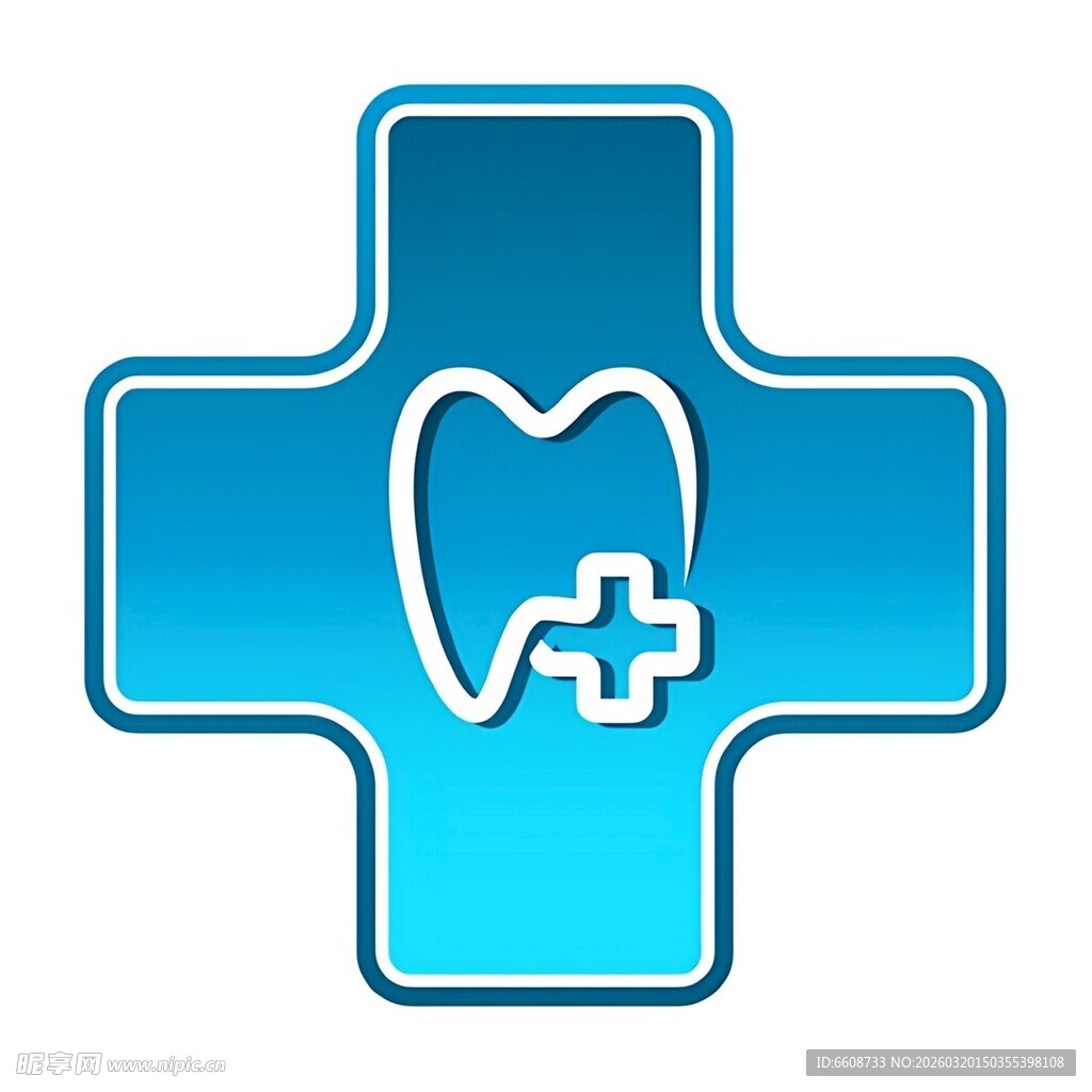 蓝色牙科医疗标志图标