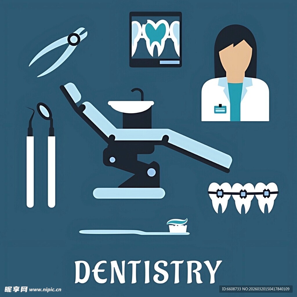 牙科相关工具与医护形象