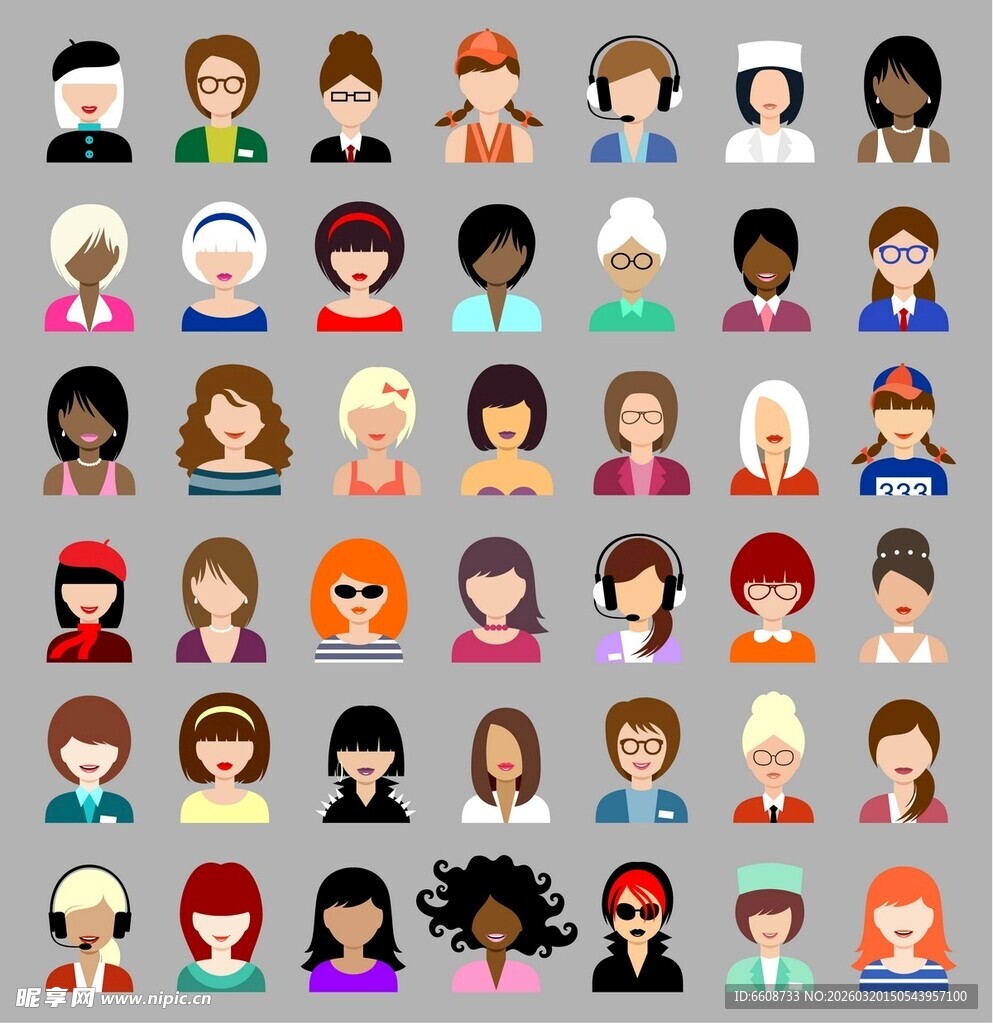 多样卡通头像集合