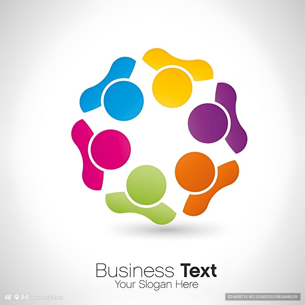 多彩团队合作标志图案