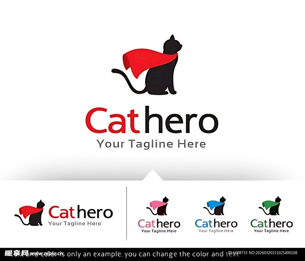 猫咪英雄标志设计