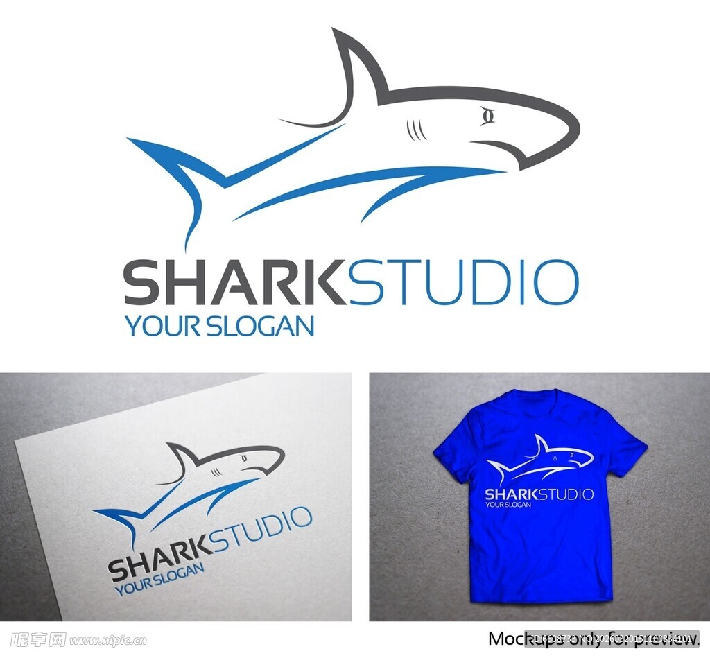 鲨鱼工作室品牌标识展示