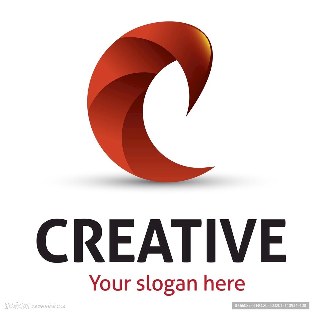创意红色C字母标志设计