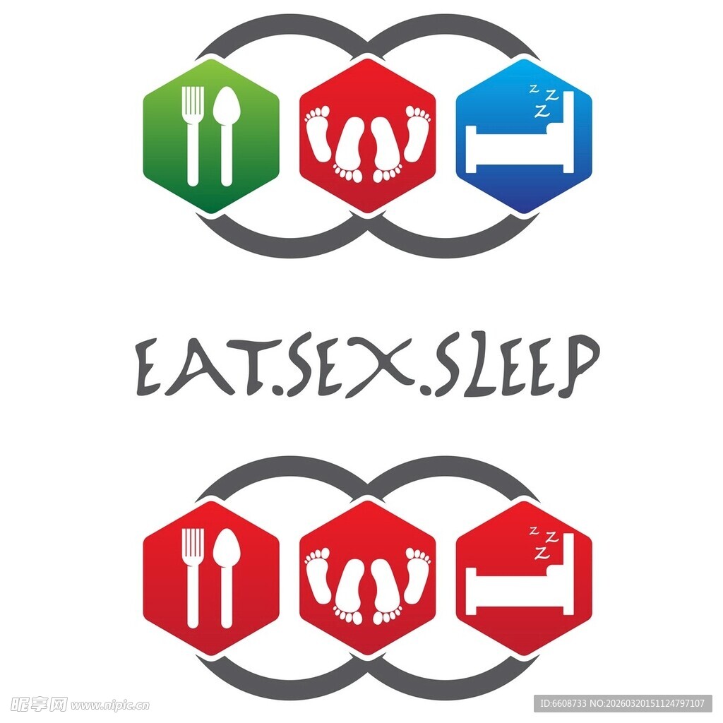 饮食睡眠主题图标设计