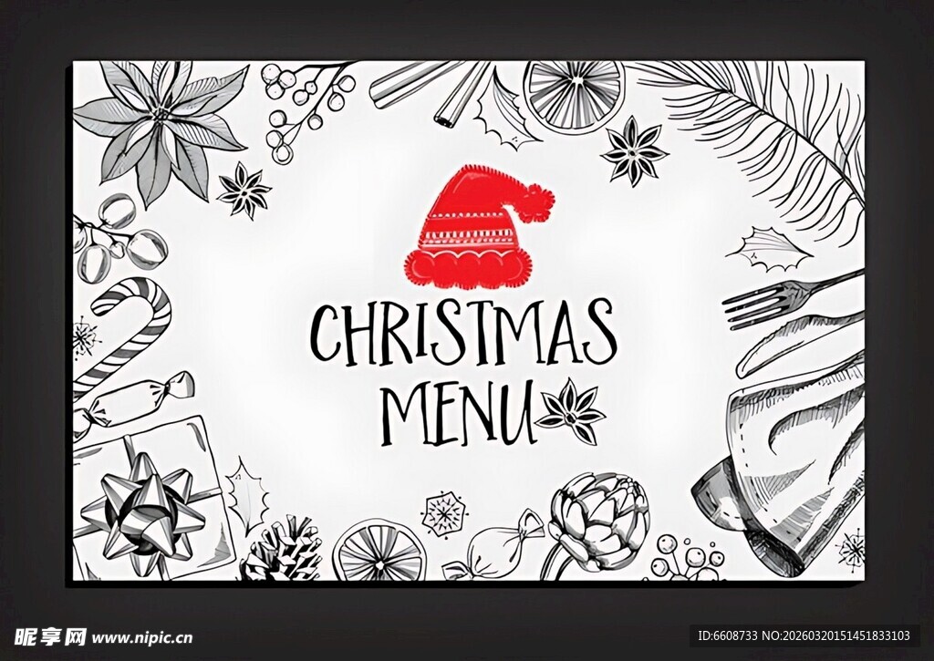 圣诞菜单设计模板