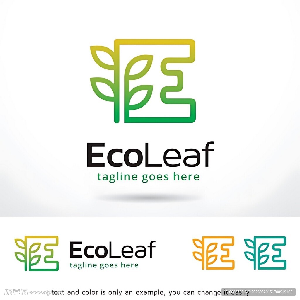 EcoLeaf创意标志设计