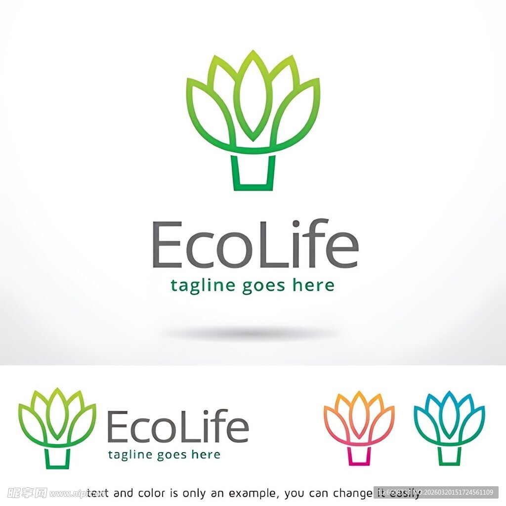 EcoLife环保主题标志设计
