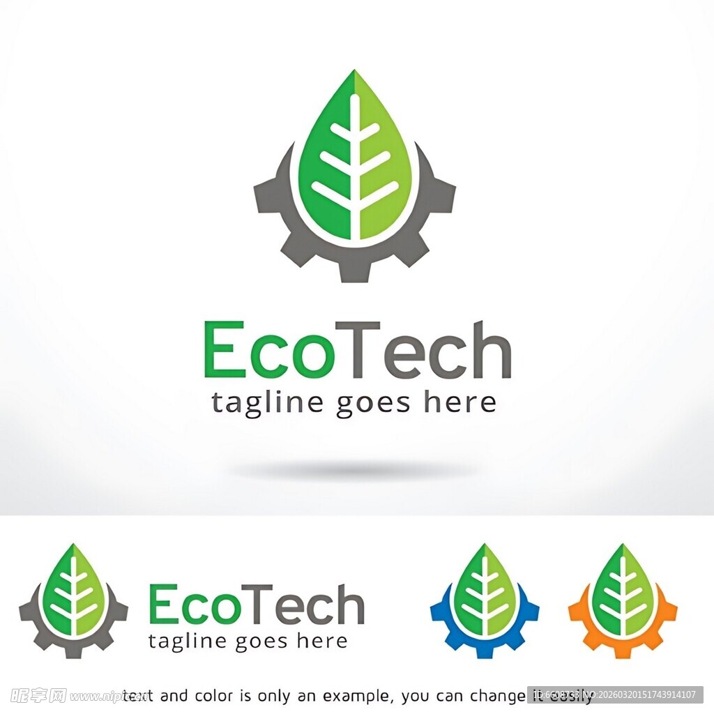 EcoTech环保科技标志设计