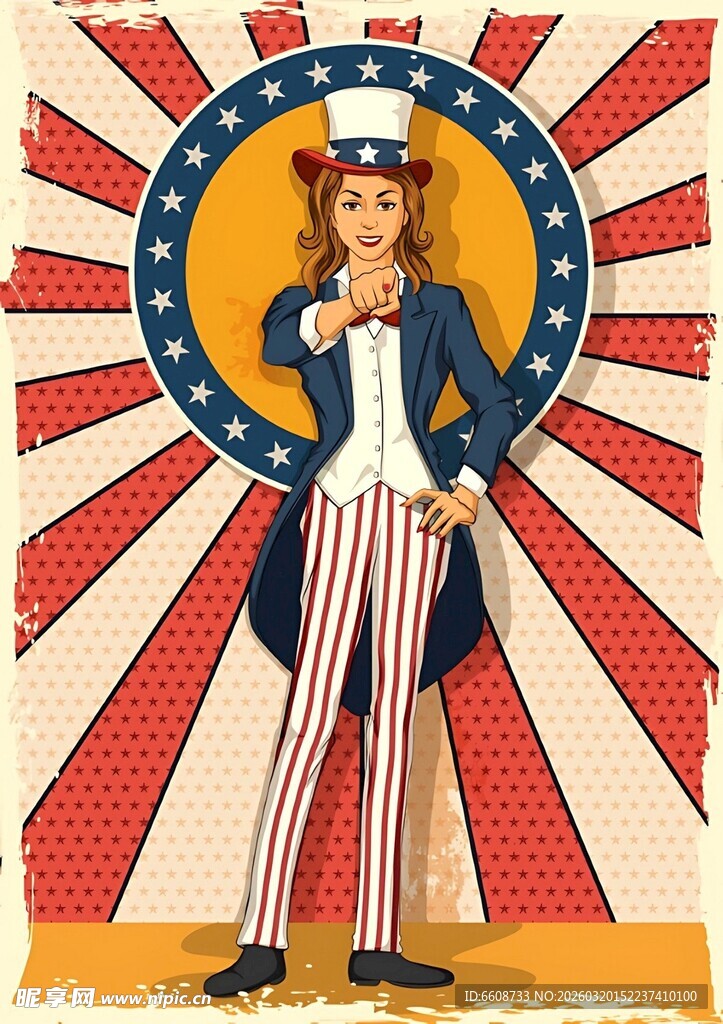 复古风格的马戏团指挥形象