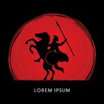 骑马持矛勇士红色标志