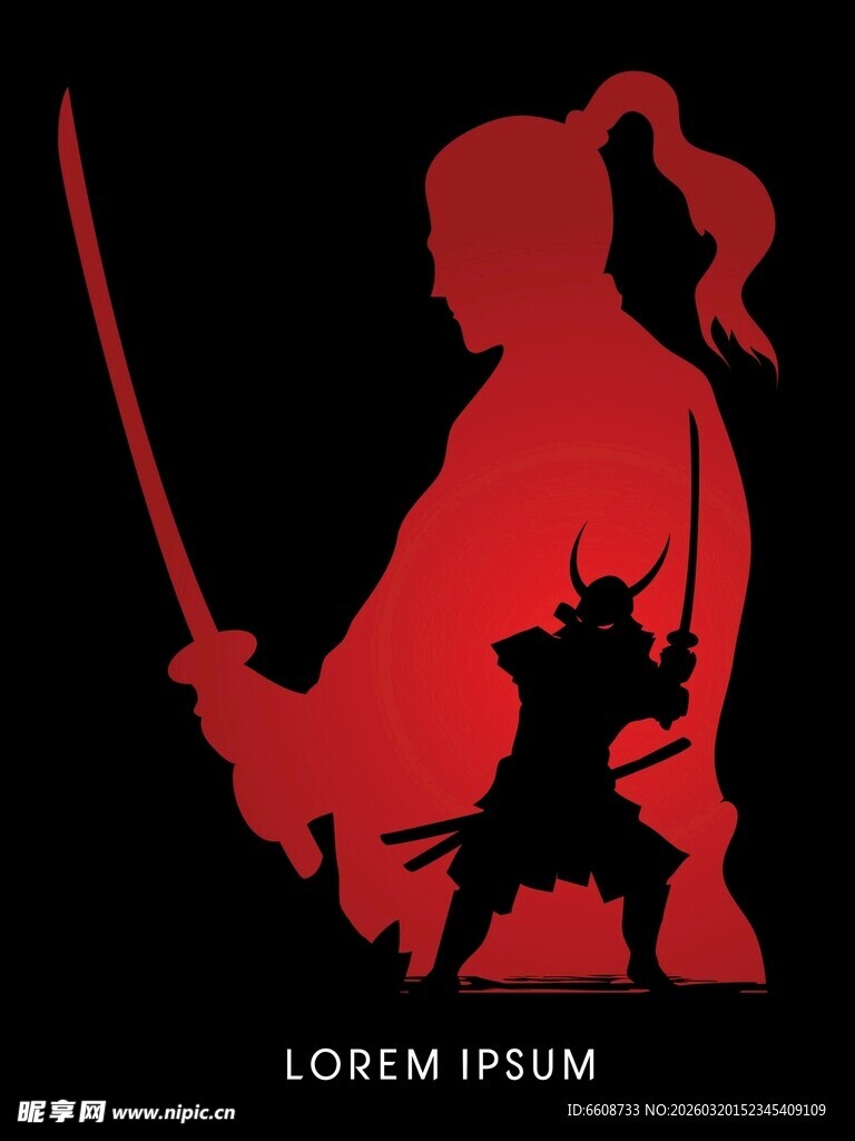 持剑武士剪影