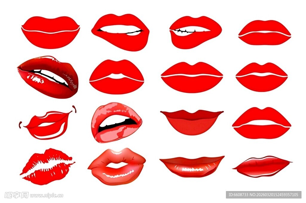 多样红唇艺术插画