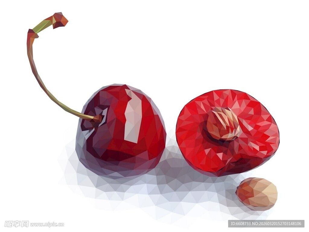 新鲜樱桃一颗及半颗展示