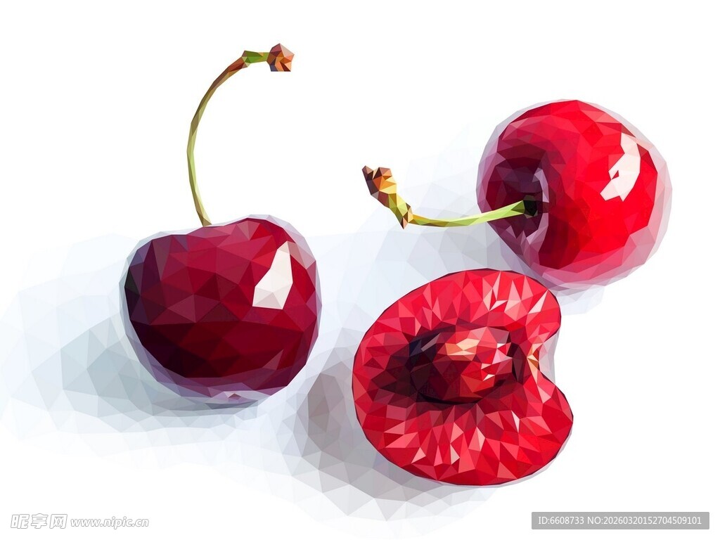 新鲜红樱桃饱满诱人