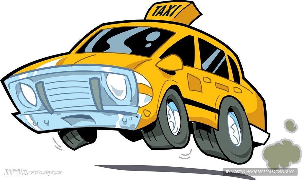 黄色出租车腾空而起