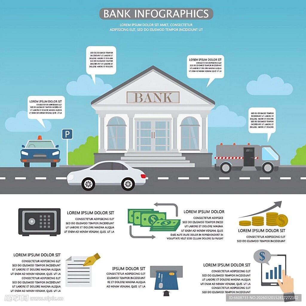银行金融服务信息图表