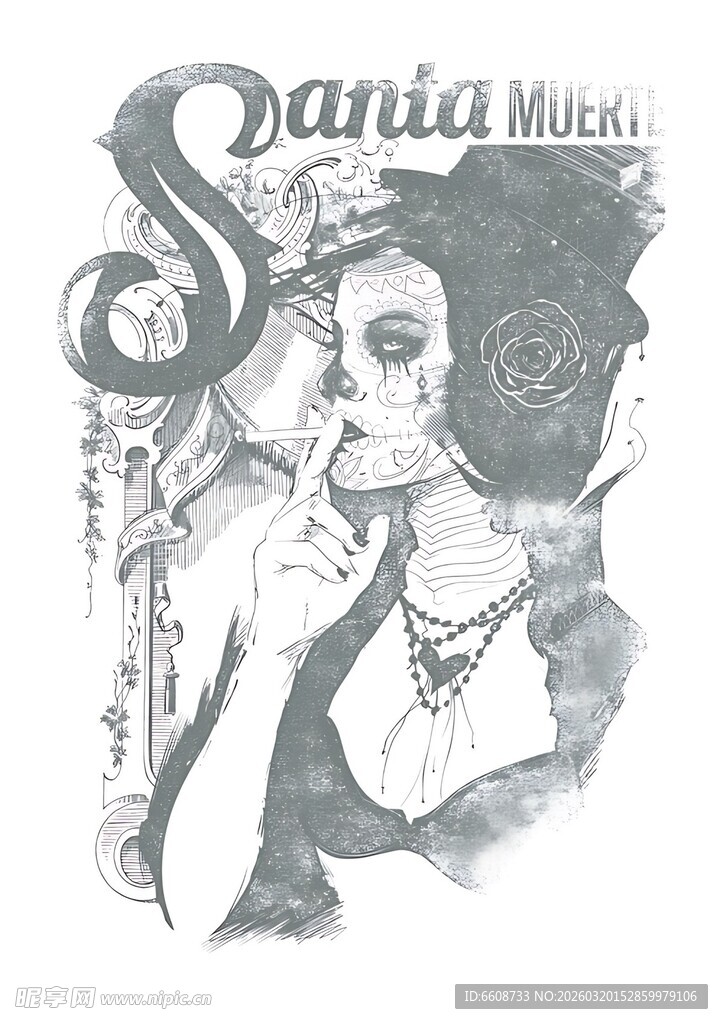 复古风格女性插画艺术