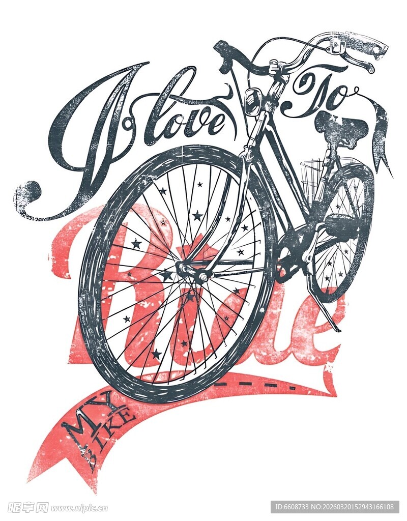 复古摩托车艺术插画