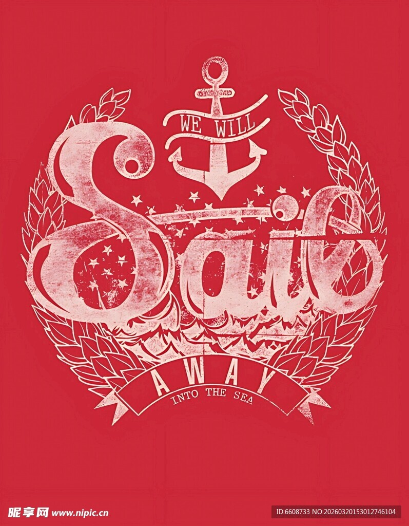 复古航海风Sail图案设计