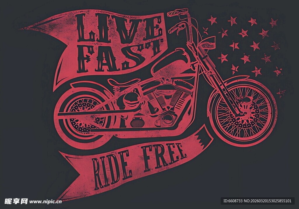 美式机车风格酷炫图案