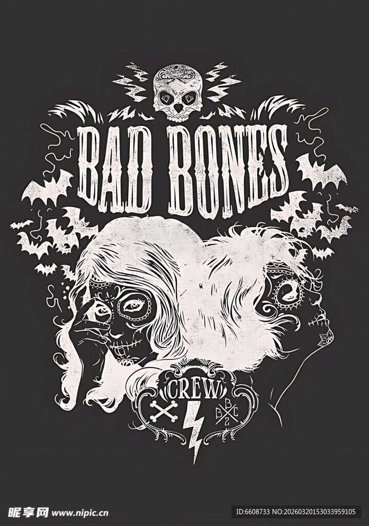 骷髅朋克风图案