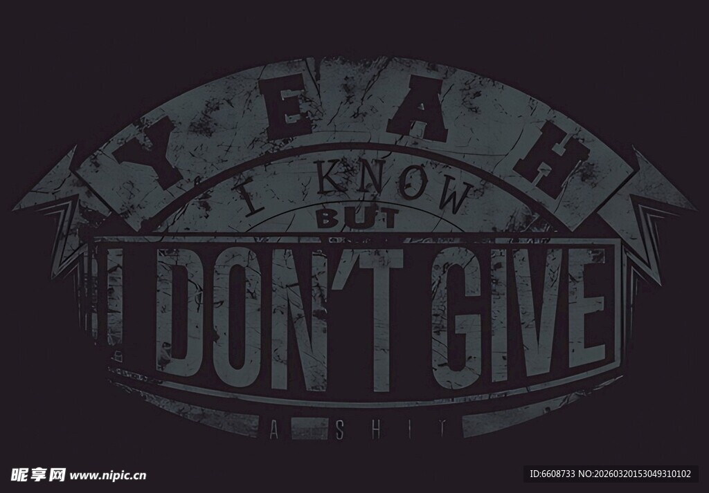 励志英文印花图案