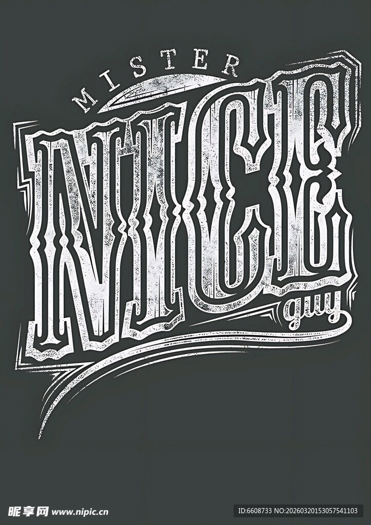 复古风格NICE艺术字体