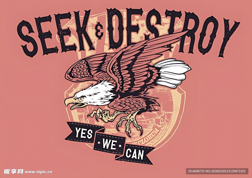 鹰图案T恤设计元素