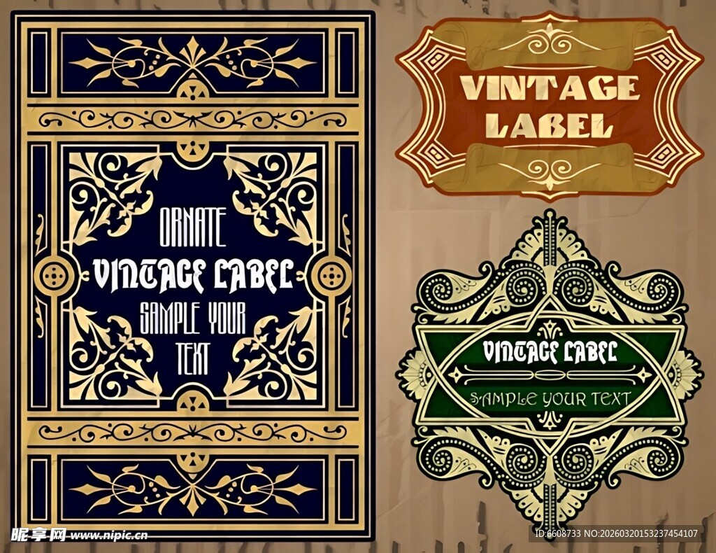 复古奢华标签设计样式