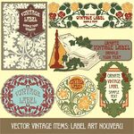 复古矢量标签设计素材