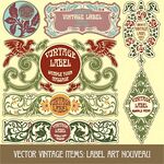 复古矢量标签与装饰元素