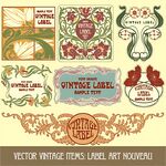 复古矢量标签与装饰图案