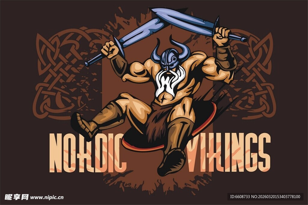 北欧维京勇士插画